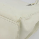 PRADA Tote Bag Leather White Silver Auth am11340-17