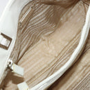 PRADA Tote Bag Leather White Silver Auth am11340-11