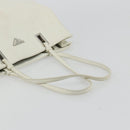 PRADA Tote Bag Leather White Silver Auth am11340-7