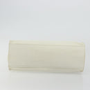 PRADA Tote Bag Leather White Silver Auth am11340-5