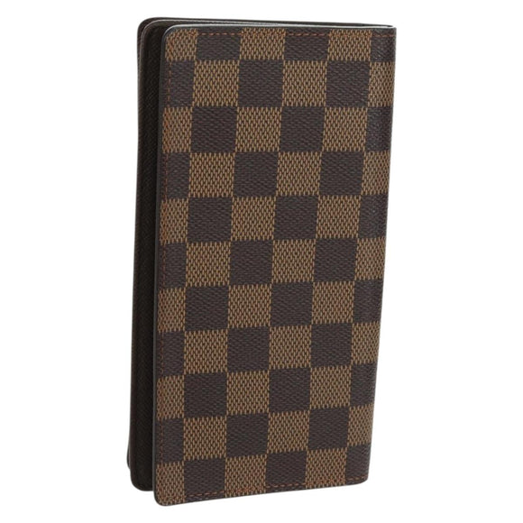 LOUIS VUITTON Damier Ebene Porte Cartes Credit Long Wallet N60825 Auth am11341V