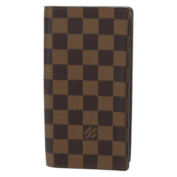 LOUIS VUITTON Damier Ebene Porte Cartes Credit Long Wallet N60825 Auth am11341V