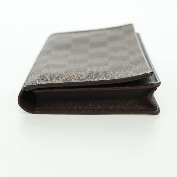 LOUIS VUITTON Damier Ebene Porte Cartes Credit Long Wallet N60825 Auth am11341V