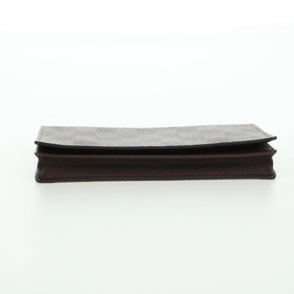 LOUIS VUITTON Damier Ebene Porte Cartes Credit Long Wallet N60825 Auth am11341V