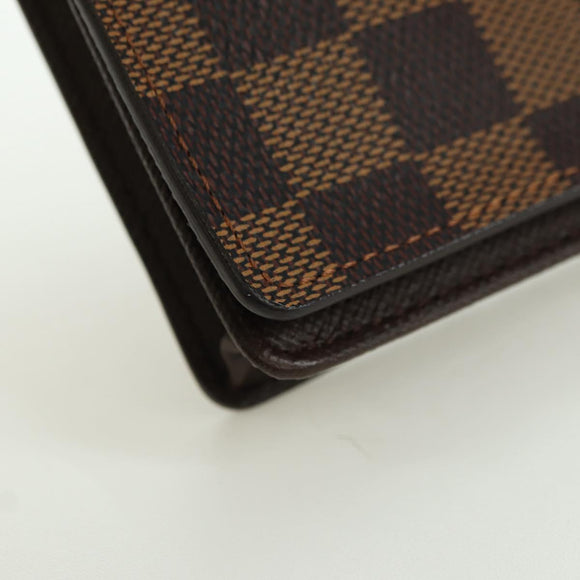 LOUIS VUITTON Damier Ebene Porte Cartes Credit Long Wallet N60825 Auth am11341V