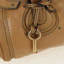 Chloe Paddington Hand Bag Leather Beige Gold Silver Auth am11349V-15