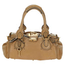 Chloe Paddington Hand Bag Leather Beige Gold Silver Auth am11349V-2