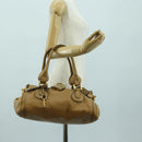 Chloe Paddington Hand Bag Leather Beige Gold Silver Auth am11349V-25