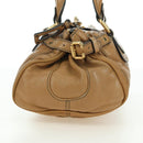 Chloe Paddington Hand Bag Leather Beige Gold Silver Auth am11349V-4