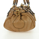 Chloe Paddington Hand Bag Leather Beige Gold Silver Auth am11349V-5