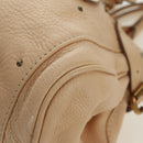 Chloe Paddington Hand Bag Leather Beige Gold Silver Auth am11351SAV-15