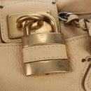 Chloe Paddington Hand Bag Leather Beige Gold Silver Auth am11351SAV-18