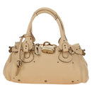 Chloe Paddington Hand Bag Leather Beige Gold Silver Auth am11351SAV-13