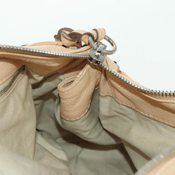 Chloe Paddington Hand Bag Leather Beige Gold Silver Auth am11351SAV