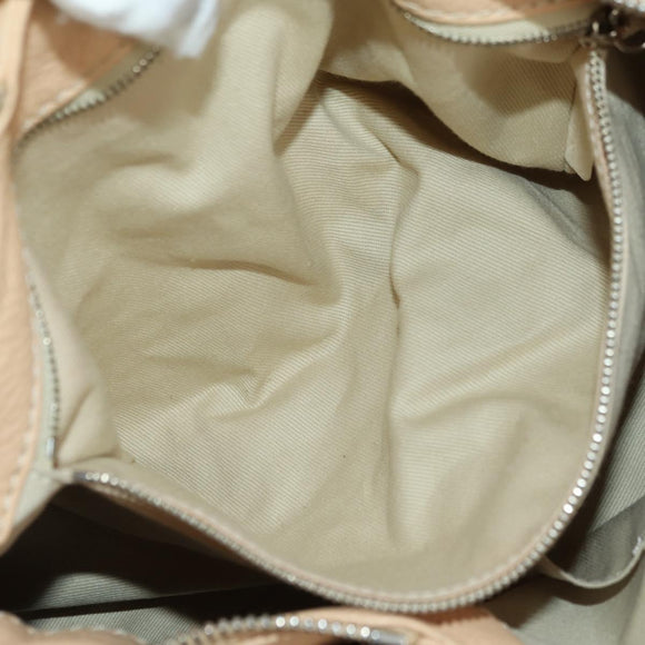 Chloe Paddington Hand Bag Leather Beige Gold Silver Auth am11351SAV