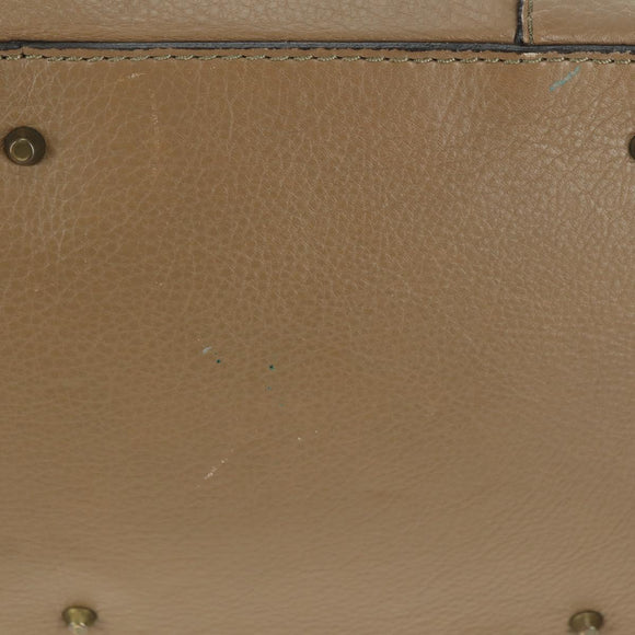 Chloe Paddington Shoulder Bag Leather Beige Silver Gold Auth am11353V