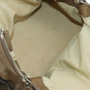 Chloe Paddington Shoulder Bag Leather Beige Silver Gold Auth am11353V-10
