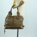 Chloe Paddington Shoulder Bag Leather Beige Silver Gold Auth am11353V-26