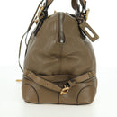 Chloe Paddington Shoulder Bag Leather Beige Silver Gold Auth am11353V-3