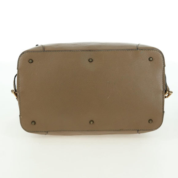 Chloe Paddington Shoulder Bag Leather Beige Silver Gold Auth am11353V