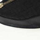 FENDI Zucchino Canvas Mamma Baguette Waist bag Black Gold Auth am11355V-15