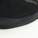 FENDI Zucchino Canvas Mamma Baguette Waist bag Black Gold Auth am11355V-16