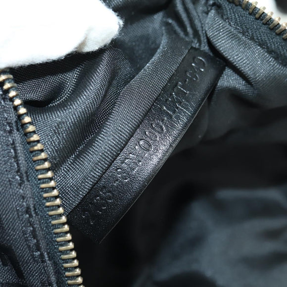 FENDI Zucchino Canvas Mamma Baguette Waist bag Black Gold Auth am11355V