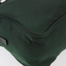 PRADA Hand Bag Nylon Khaki Silver Auth am11358A-15