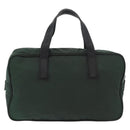 PRADA Hand Bag Nylon Khaki Silver Auth am11358A-2