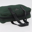 PRADA Hand Bag Nylon Khaki Silver Auth am11358A-6
