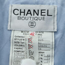 CHANEL jacket Skirt Setup Tweed 42 Light Blue CC Auth am11360SM-10