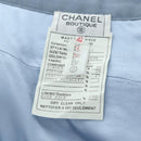 CHANEL jacket Skirt Setup Tweed 42 Light Blue CC Auth am11360SM-16