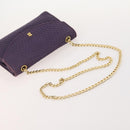 BALLY Chain Shoulder Bag Leather 2 Set Purple White Auth am11367-13