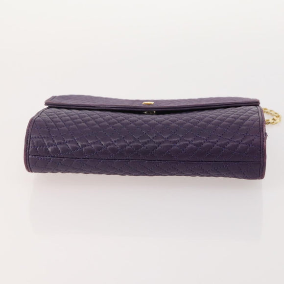 BALLY Chain Shoulder Bag Leather 2 Set Purple White Auth am11367