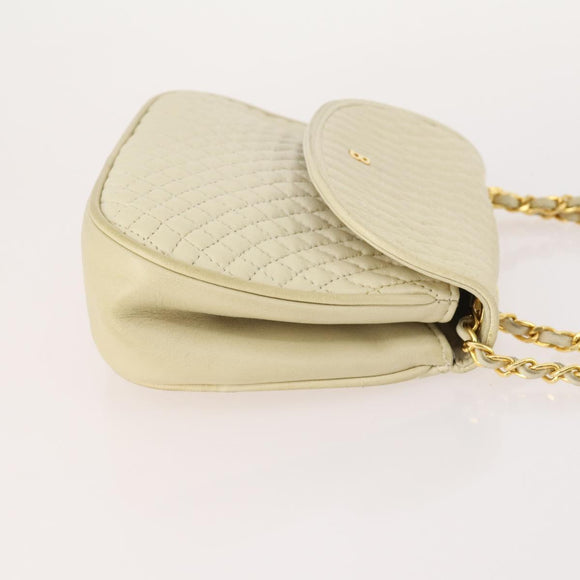 BALLY Chain Shoulder Bag Leather 2 Set Purple White Auth am11367