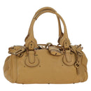 Chloe Paddington Hand Bag Leather Beige Gold Silver Auth am11368SAV-1