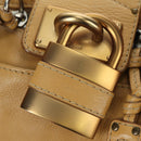 Chloe Paddington Hand Bag Leather Beige Gold Silver Auth am11368SAV-14