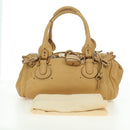 Chloe Paddington Hand Bag Leather Beige Gold Silver Auth am11368SAV-25
