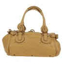 Chloe Paddington Hand Bag Leather Beige Gold Silver Auth am11368SAV-3