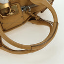 Chloe Paddington Hand Bag Leather Beige Gold Silver Auth am11368SAV-7