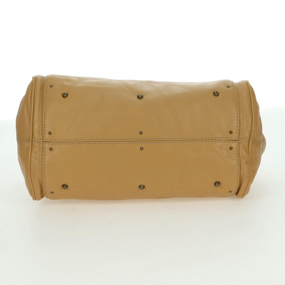 Chloe Paddington Hand Bag Leather Beige Gold Silver Auth am11368SAV