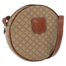 CELINE Macadam Canvas Shoulder Bag PVC Beige Gold Auth am11376A-1
