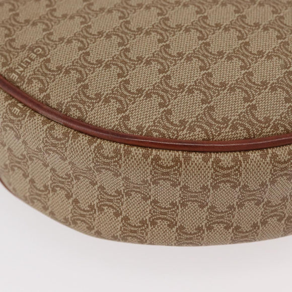CELINE Macadam Canvas Shoulder Bag PVC Beige Gold Auth am11376A