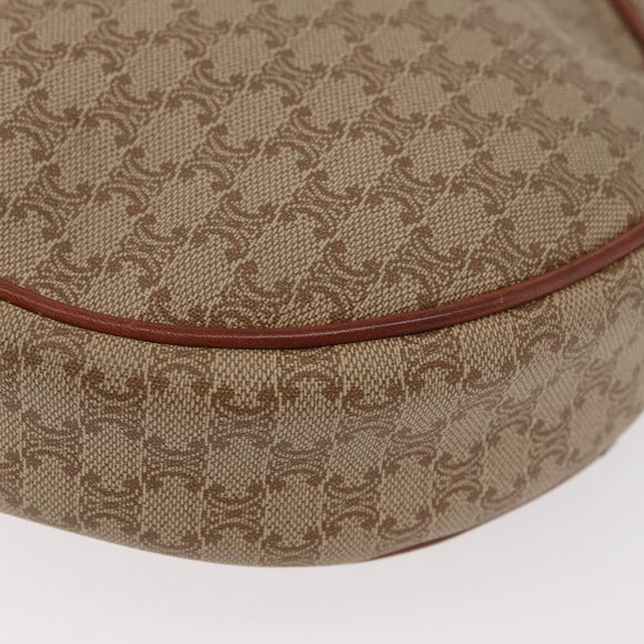 CELINE Macadam Canvas Shoulder Bag PVC Beige Gold Auth am11376A
