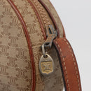 CELINE Macadam Canvas Shoulder Bag PVC Beige Gold Auth am11376A-14