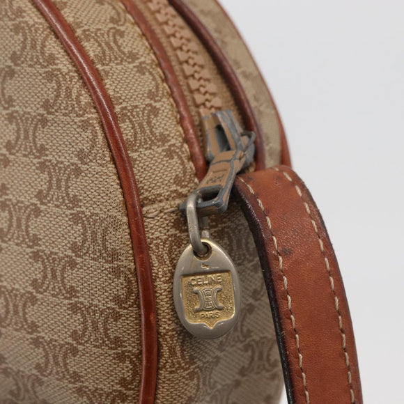 CELINE Macadam Canvas Shoulder Bag PVC Beige Gold Auth am11376A