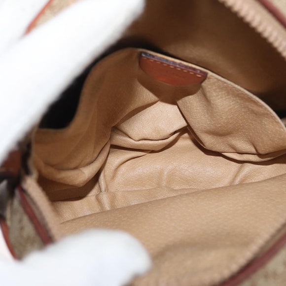 CELINE Macadam Canvas Shoulder Bag PVC Beige Gold Auth am11376A