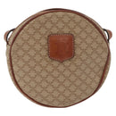 CELINE Macadam Canvas Shoulder Bag PVC Beige Gold Auth am11376A-2