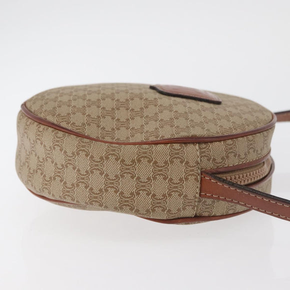 CELINE Macadam Canvas Shoulder Bag PVC Beige Gold Auth am11376A