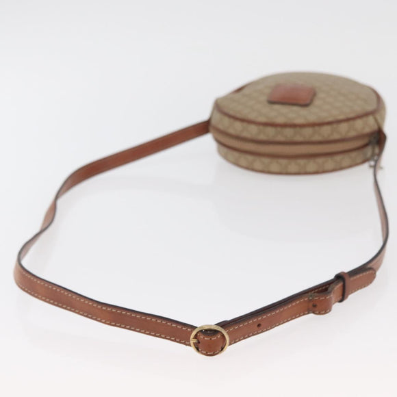 CELINE Macadam Canvas Shoulder Bag PVC Beige Gold Auth am11376A